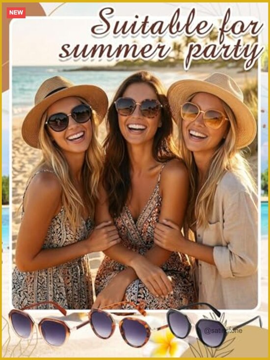 3 Pcs Butterfly Sunglasses for Women Fashion Retro Design main image 4